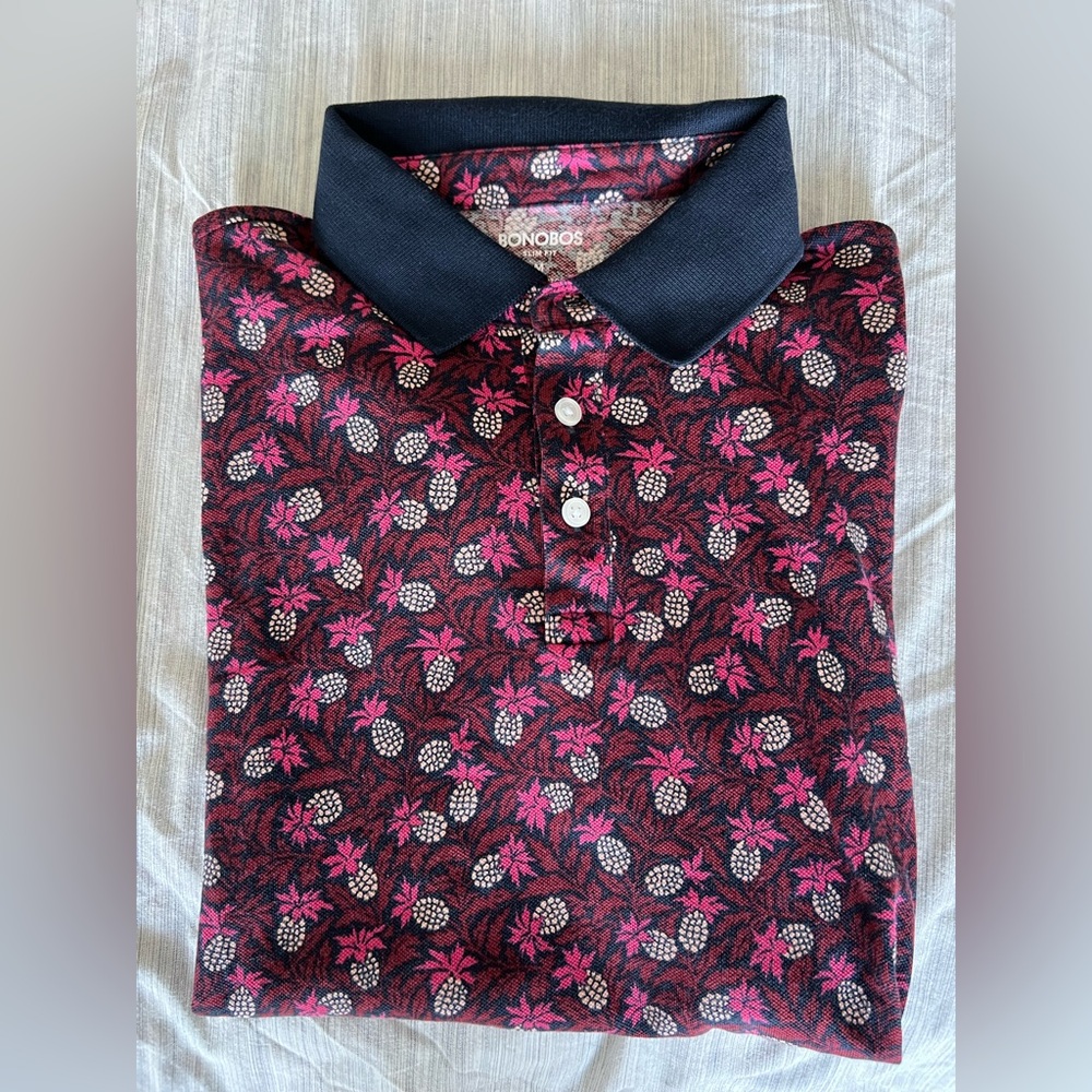 Bonobos Pink Pineapple Polo Shirt